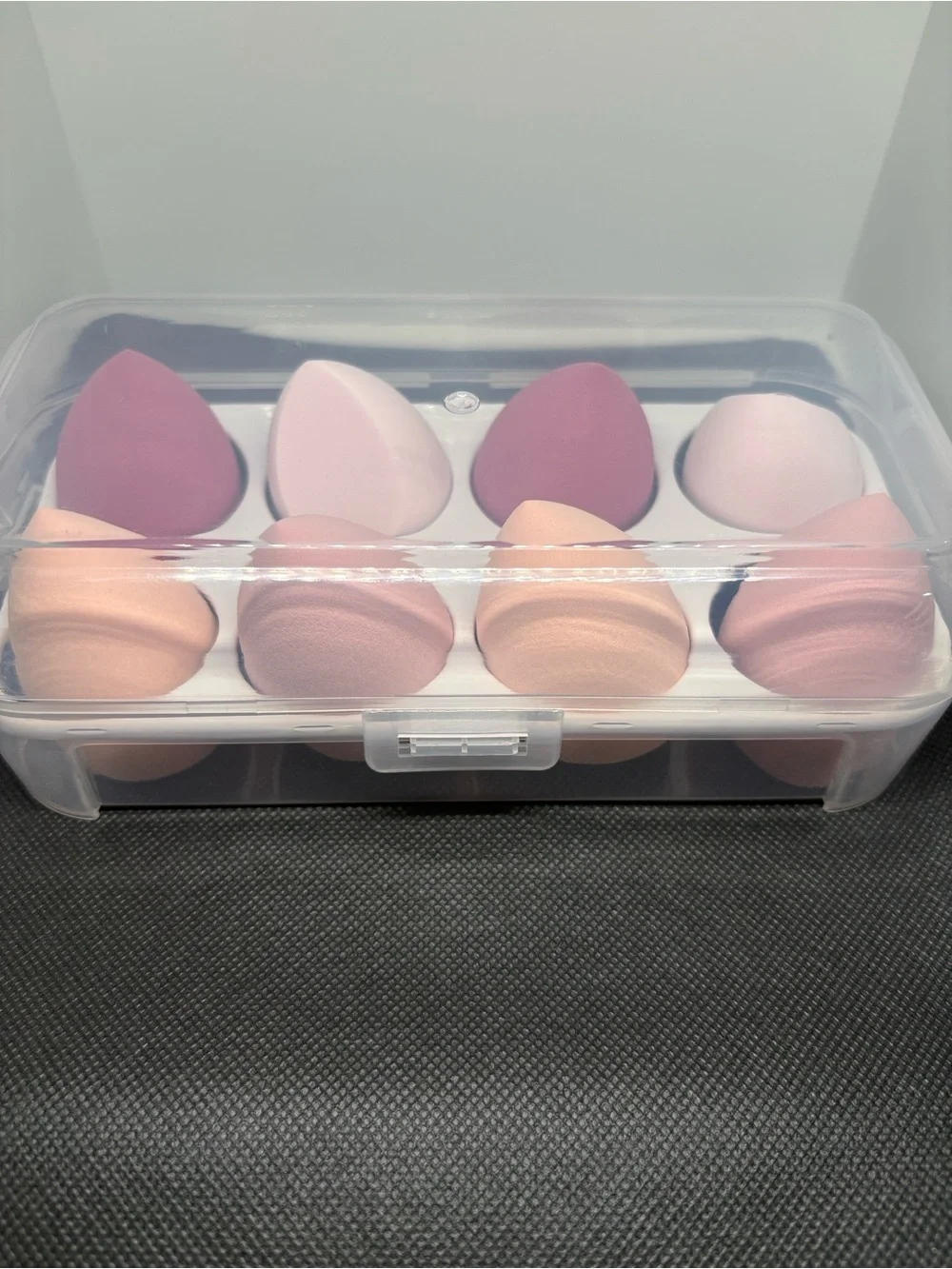 Set of Pink and Peach Makeup Sponges with Storage Case